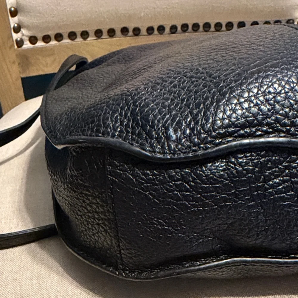 Banana Republic Black Pebbled Leather Hobo Bag